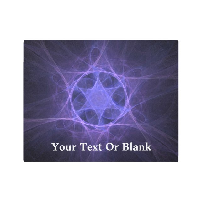 Purple Fractal Star Of David Metal Print (Front)