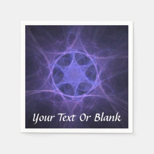 Purple Fractal Star of David Napkins