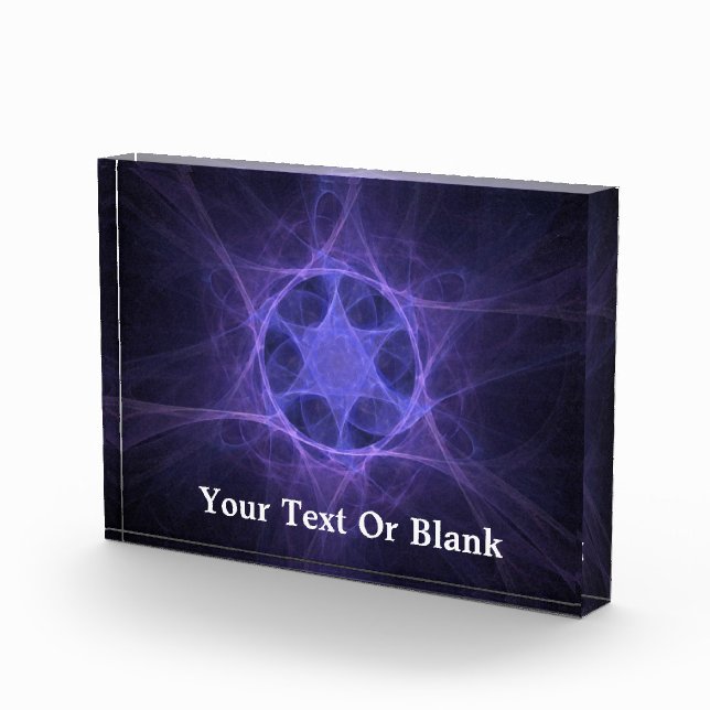Purple Fractal Star Of David Photo Block (Right)