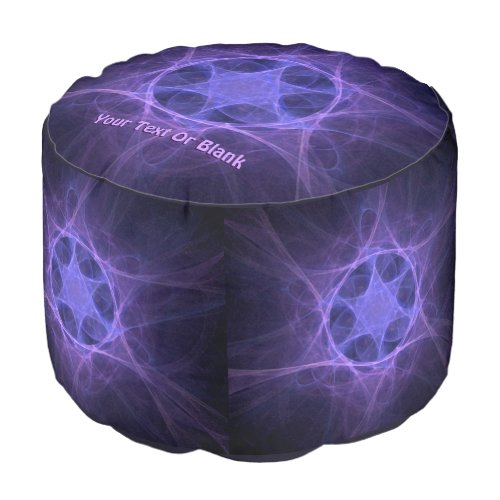 Purple Fractal Star Of David Pouf