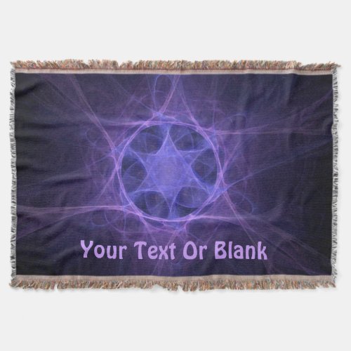 Purple Fractal Star Of David Throw Blanket