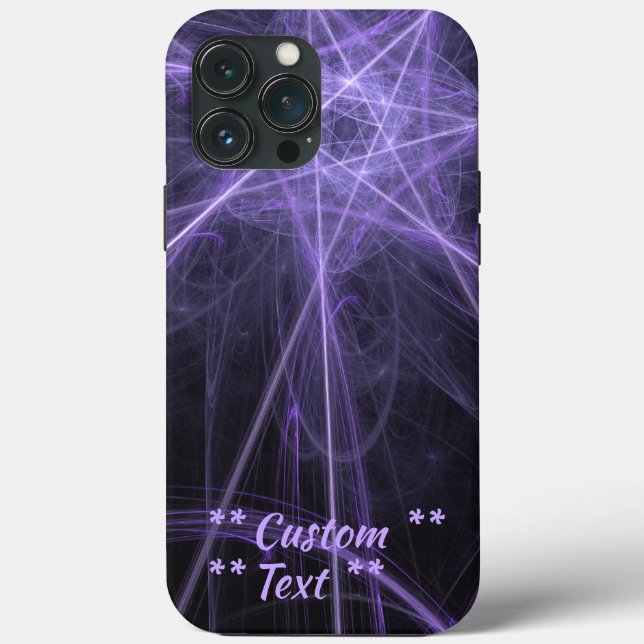 Purple Fractal w/ Custom Text Case-Mate iPhone Case (Back)