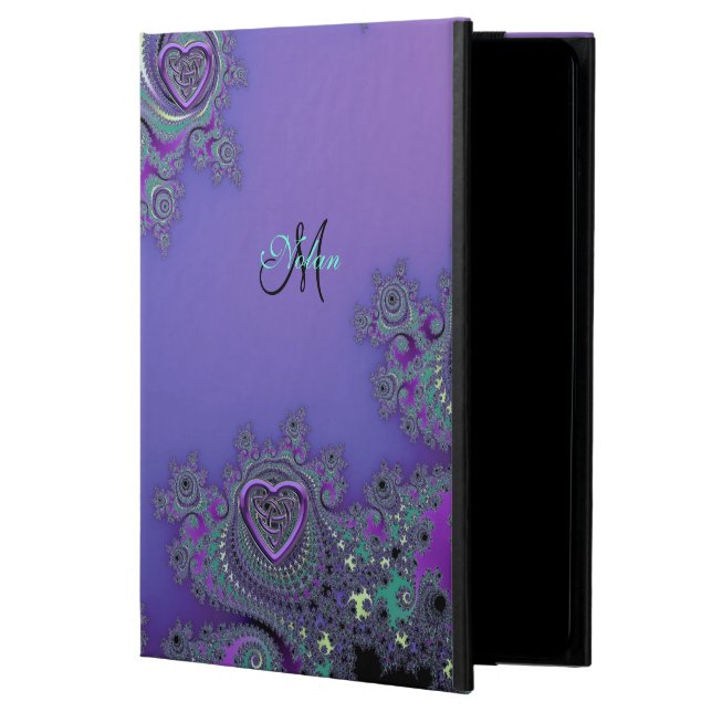 Purple Fractal with Celtic Hearts iPad Air 2 Case (Front)