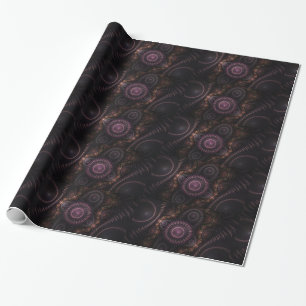 purple fractal wrapping paper
