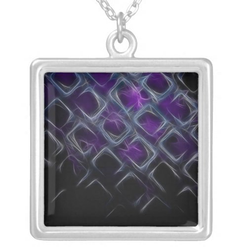 Purple Fractul Art Necklaces