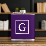 Purple Framed Monogram Flask<br><div class="desc">Modern and trendy monogram initial.</div>