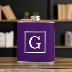 Purple Framed Monogram Flask