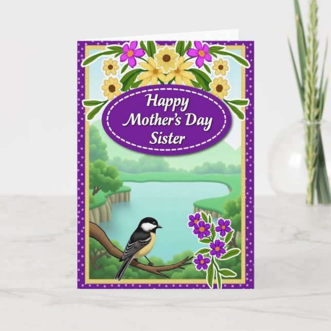 Purple Framed Mothers Day Card (Front)