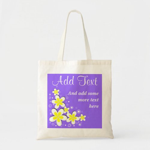 Purple Frangipani Plumeria Flower Budget Tote Bag