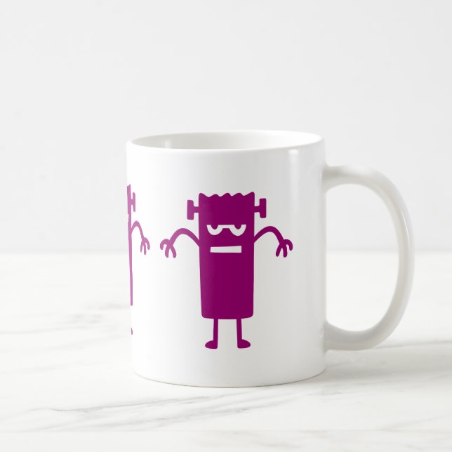 Purple Frankenstein Halloween Clip Art Coffee Mug (Right)