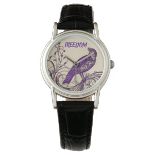 Purple FREEDOM/Bird Ladies Watch