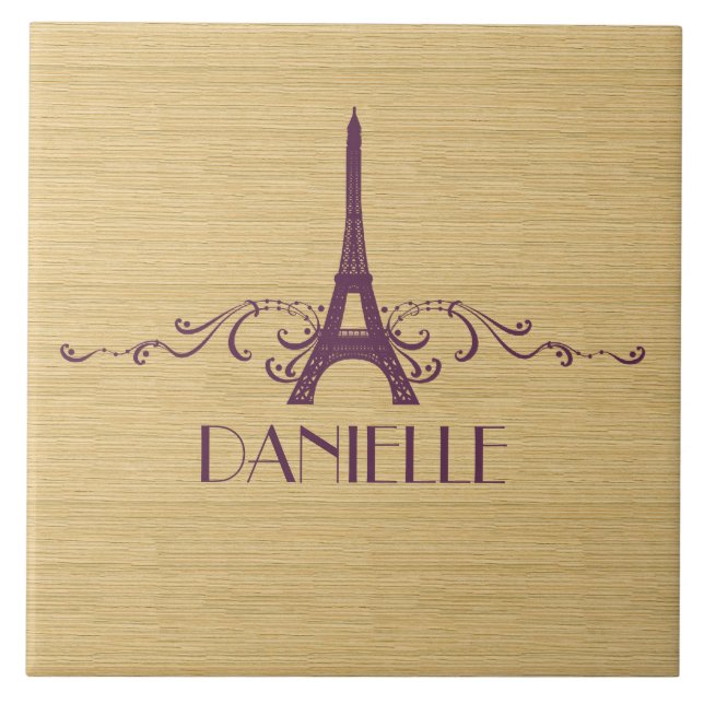 Purple French Flourish Tile (Front)