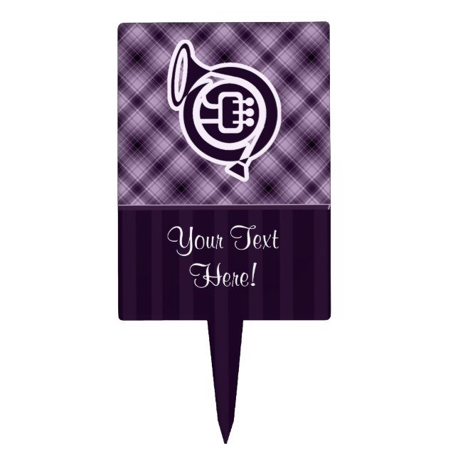 Purple French Horn Cake Topper (Front)
