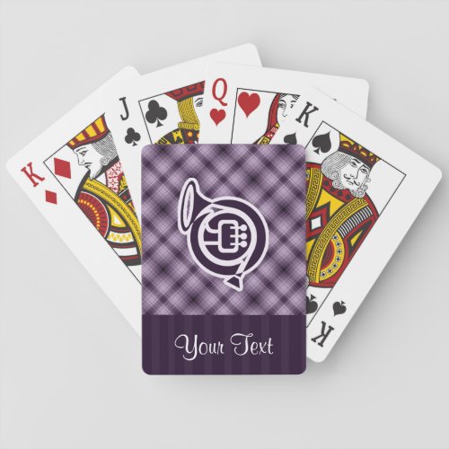Purple French Horn Playing Cards