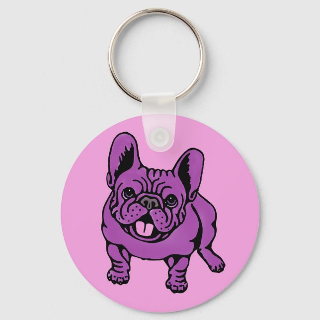 Purple Frenchie Keychain (Front)