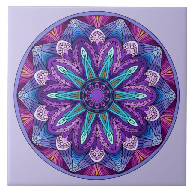 Purple Frequency™ Ceramic Tile (Front)