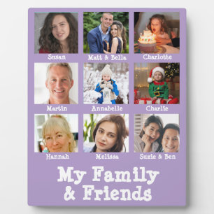 Purple Friends & Family Name Photo Dementia 8x10 Plaque