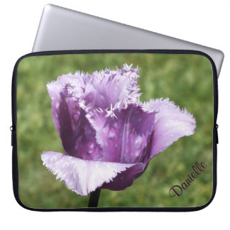 Purple Fringed Tulip Laptop Sleeve *Personalize*