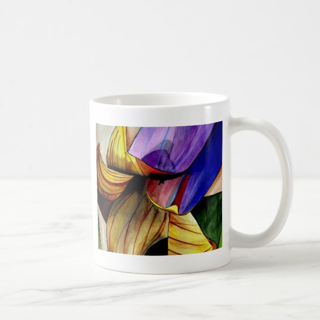 Purple Fritillary flower original art watercolor Coffee Mug (Right)