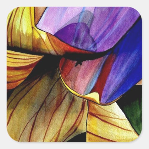 Purple Fritillary flower original art watercolor Square Sticker