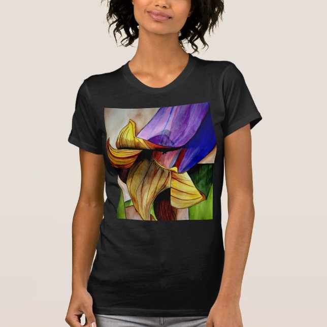 Purple Fritillary flower original art watercolor T-Shirt (Front)