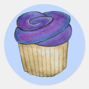 Purple Frosted Cupcake Cupcakes Foodie Stickers