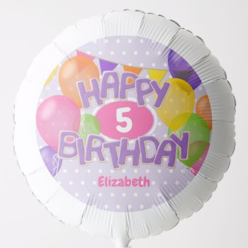 Purple Frosted Cutout Cookies Spell Happy Birthday Balloon by katz_d_zynes at Zazzle