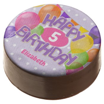 Purple Frosted Cutouts Happy Birthday W Balloons Chocolate Covered Oreo by katz_d_zynes at Zazzle