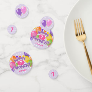 purple frosted cutouts happy birthday w balloons confetti