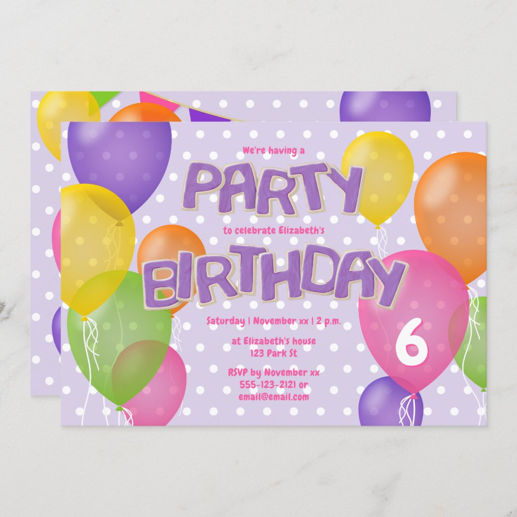 purple frosting cutout cookies girls birthday party invitation
