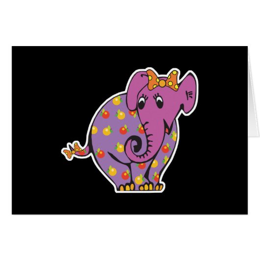 purple fruity elephant cards (Front Horizontal)