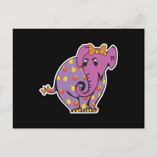 purple fruity elephant postcard