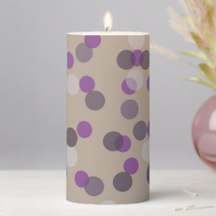 purple fuchsia and ash dots pillar candle