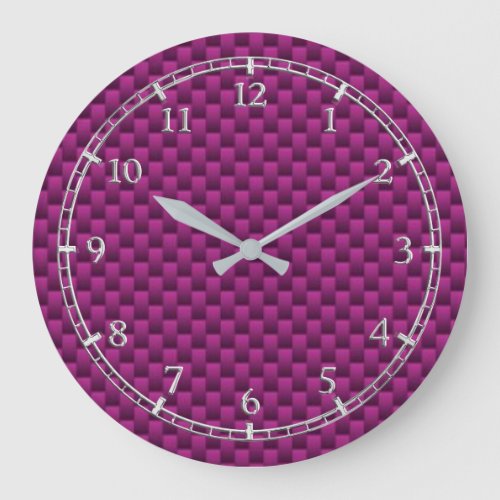 Purple Fuchsia Carbon Fiber Dial Large Clock