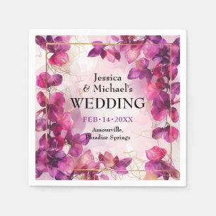 Purple Fuchsia Enchantment: Watercolor Napkins