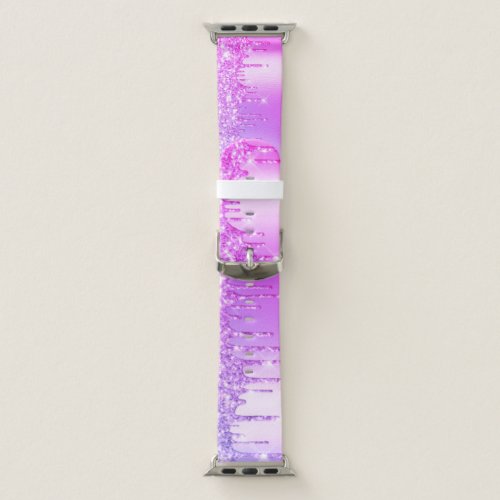 Purple Fuchsia Glitter Drips Trendy Sparks Girly Apple Watch Band