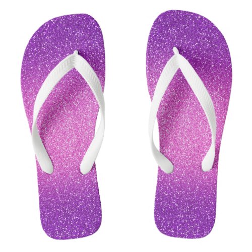 Purple_Fuchsia Ombre Glitters Pair of Flip Flops