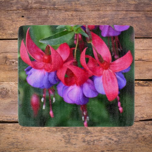 Purple Fuchsia with Pink Sepals Floral Cutting Board