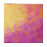 Purple, Fuchsia, Yellow Orange Modern Abstract Ceramic Tile<br><div class="desc">Bold and stylish Purple,  Fuchsia,  Yellow Orange Modern Abstract Digital Art Design. This beautiful digital painting is an original work by Kosmosis Art</div>