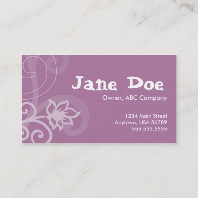 Purple full size business card (Front)