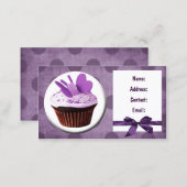 purple fun cupcake business Cards (Front/Back)
