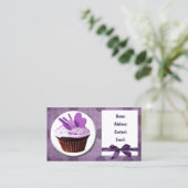 purple fun cupcake business Cards (Standing Front)