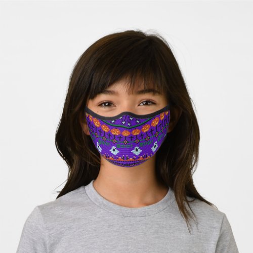 Purple fun Halloween stuff knitting pattern boo  Premium Face Mask