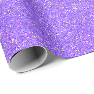 Purple fun sparkling glitter pattern wrapping paper