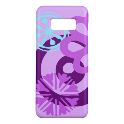 PURPLE FUNKY FLOWER DESIGN PHONE CASE