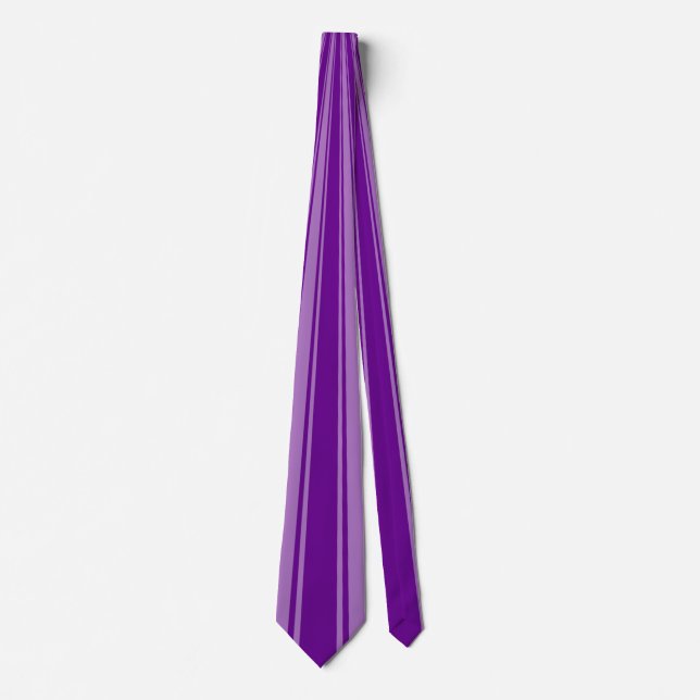 Purple Funky Stripe Pattern Neck Tie (Front)