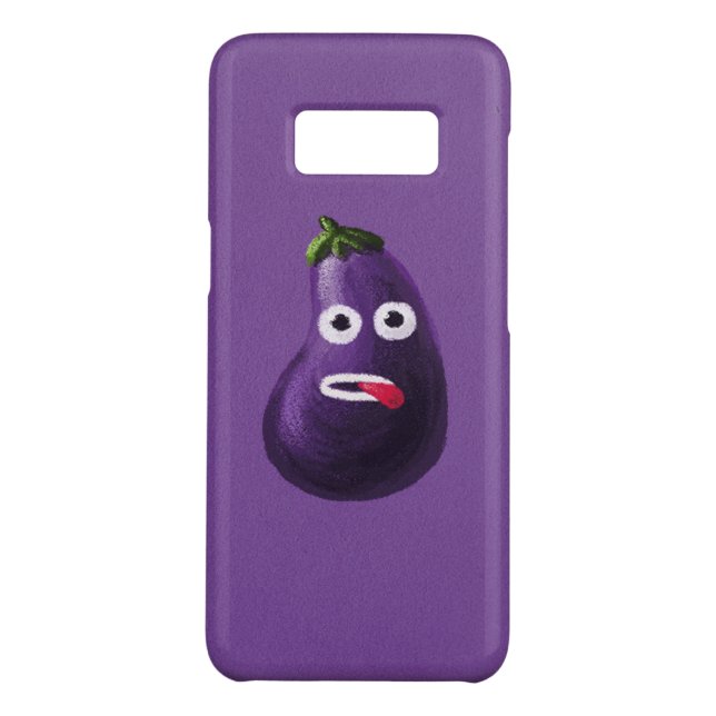 Purple Funny Cartoon Eggplant Case-Mate Samsung Galaxy Case (Back)