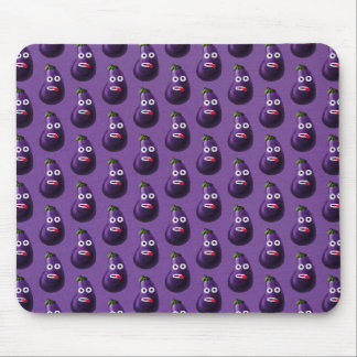Purple Funny Cartoon Eggplant Pattern Mouse Pad