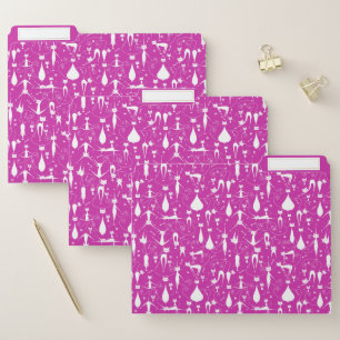 Purple Funny Kitty Cat Fitness File Folder