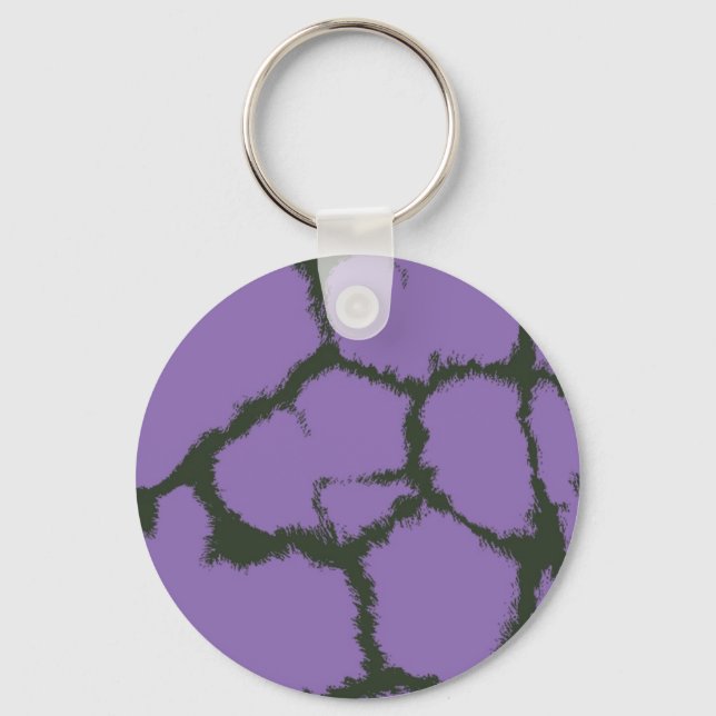 Purple Fur Giraffe Pattern Keychain (Front)